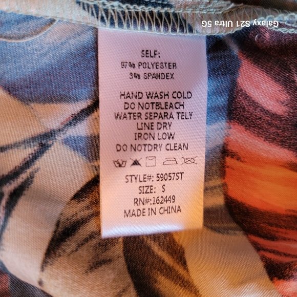 Milk & Honey Cropped Top & Short Set Hawaiian Print Green Foliage Size S NWT - Picture 7 of 10